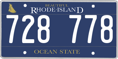 RI license plate 728778