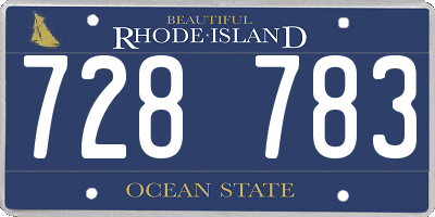 RI license plate 728783