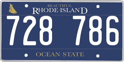 RI license plate 728786
