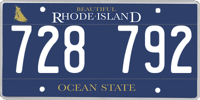 RI license plate 728792
