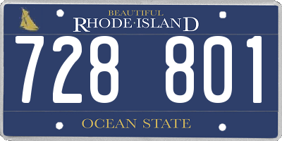 RI license plate 728801