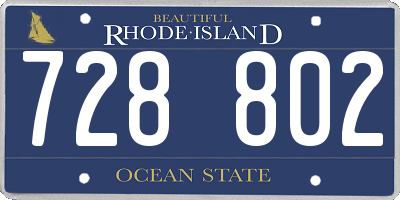 RI license plate 728802