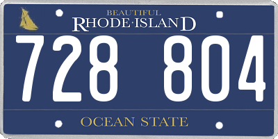 RI license plate 728804
