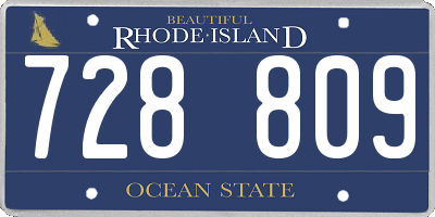 RI license plate 728809