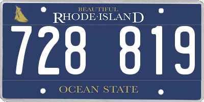 RI license plate 728819