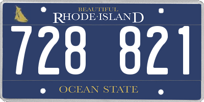 RI license plate 728821