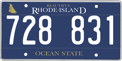 RI license plate 728831