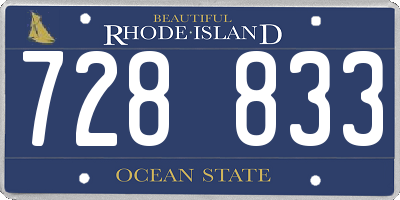 RI license plate 728833