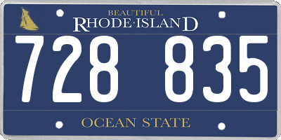 RI license plate 728835