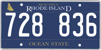 RI license plate 728836