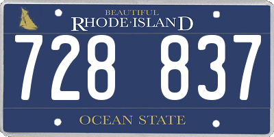 RI license plate 728837