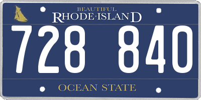 RI license plate 728840