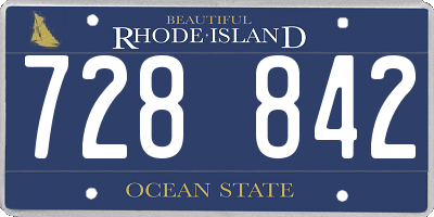 RI license plate 728842