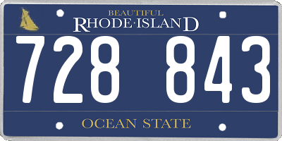 RI license plate 728843