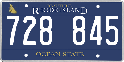 RI license plate 728845