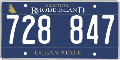 RI license plate 728847