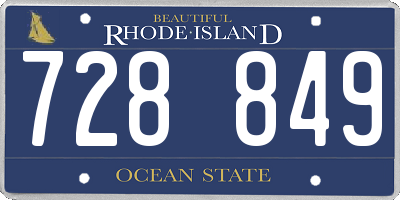RI license plate 728849