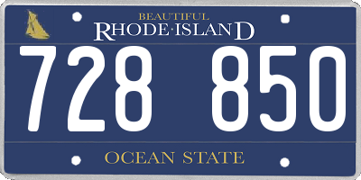 RI license plate 728850