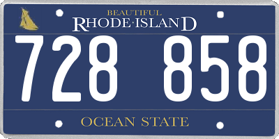 RI license plate 728858