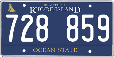 RI license plate 728859