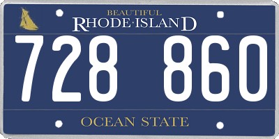 RI license plate 728860
