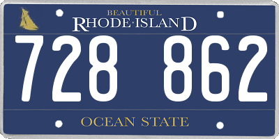 RI license plate 728862