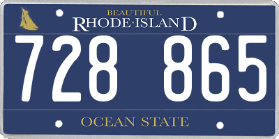 RI license plate 728865