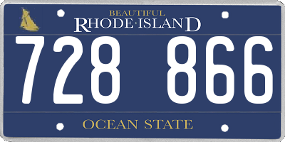 RI license plate 728866