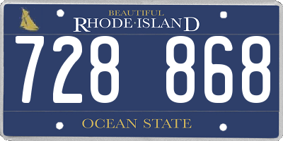 RI license plate 728868
