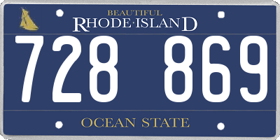 RI license plate 728869