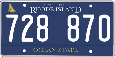 RI license plate 728870