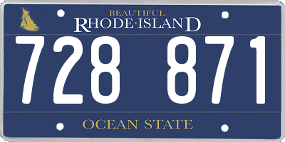 RI license plate 728871