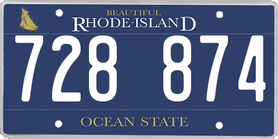 RI license plate 728874