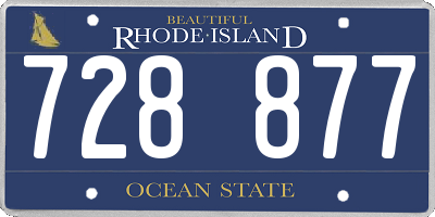 RI license plate 728877