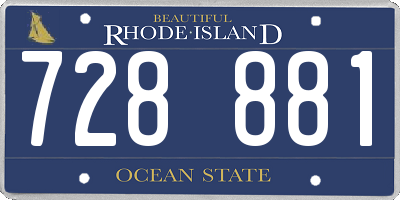 RI license plate 728881