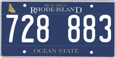 RI license plate 728883