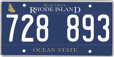 RI license plate 728893