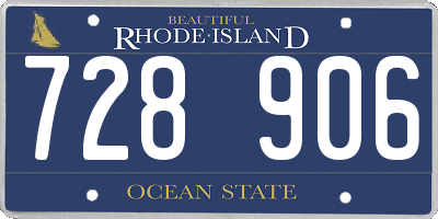 RI license plate 728906