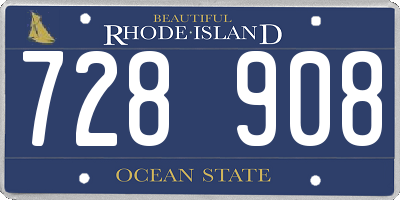 RI license plate 728908