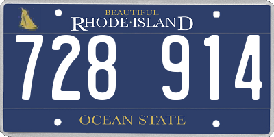 RI license plate 728914