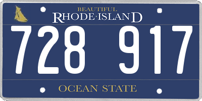 RI license plate 728917