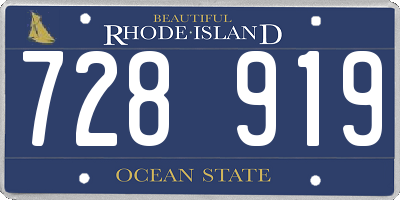 RI license plate 728919