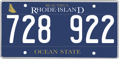 RI license plate 728922
