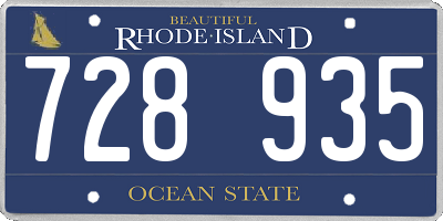 RI license plate 728935