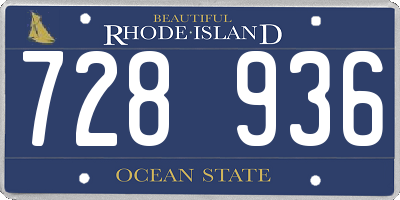 RI license plate 728936