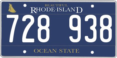 RI license plate 728938