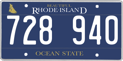 RI license plate 728940