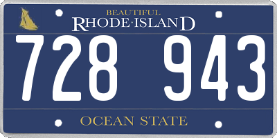 RI license plate 728943