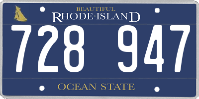 RI license plate 728947