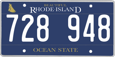 RI license plate 728948